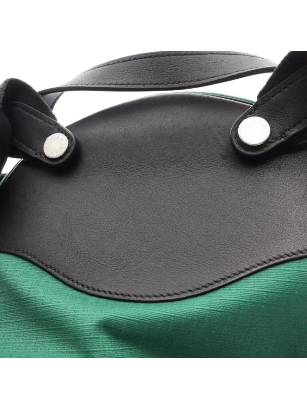 Hermes Backpack a Dos All Back Green Black Canvas Leather All T&c